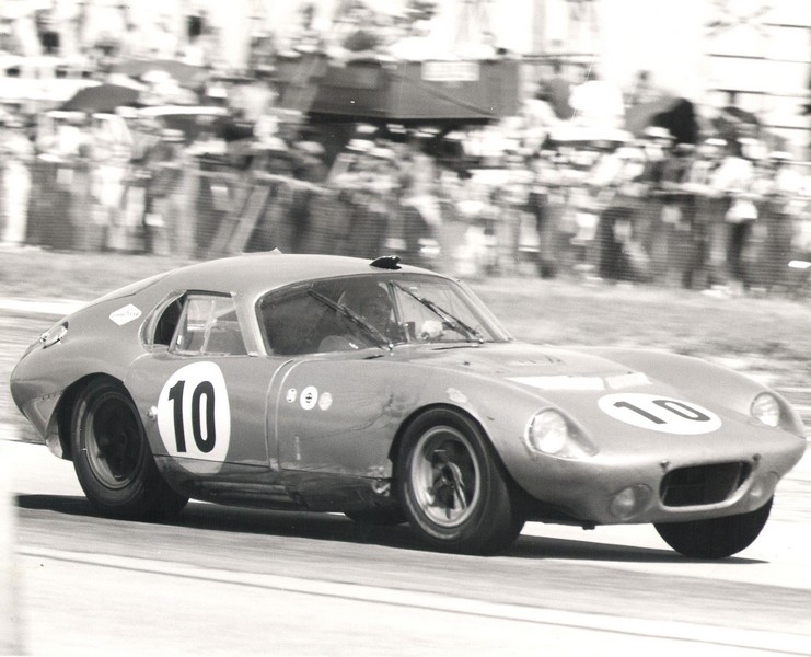 Dave MacDonald & Bob Holbert co-pilot the Shelby Cobra Daytona Coupe to a 1st in class 4th overall finish at the 12 hrs of Sebring in 1964